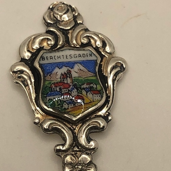 Vtg 800 Silver German Berchstesgaden Souvenir Spoon Heidelberg /800 EHJ / 4.1” - Picture 2 of 5